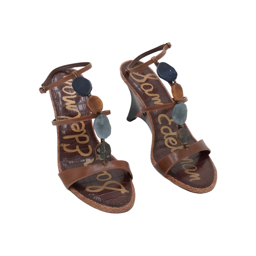 Sam Edelman Massey Dress Ankle Sandal Brown Nature Earth Size 7.5M